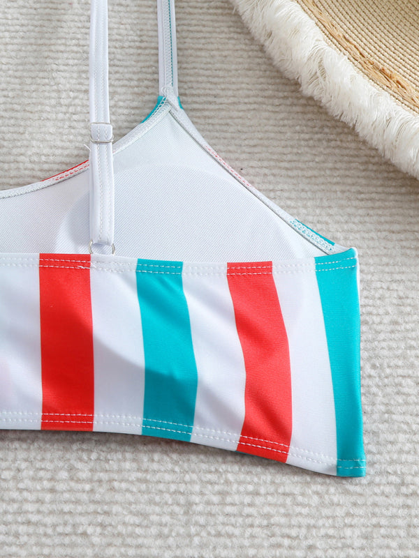 High waist striped bikini-[Adult]-[Female]-2022 Online Blue Zone Planet