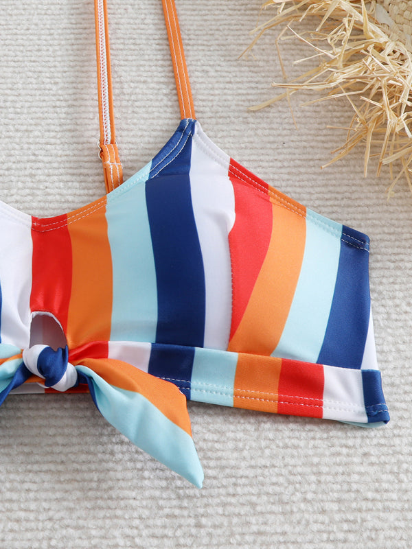 High waist striped bikini-[Adult]-[Female]-2022 Online Blue Zone Planet