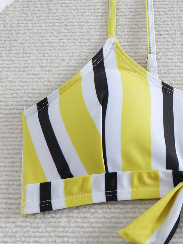 High waist striped bikini-[Adult]-[Female]-2022 Online Blue Zone Planet
