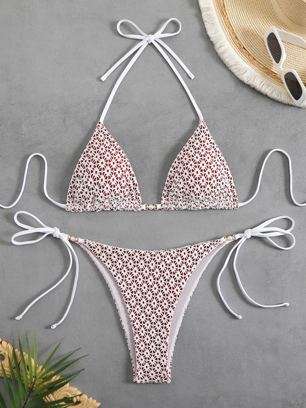 New floral bikini-[Adult]-[Female]-Coffee-S-2022 Online Blue Zone Planet