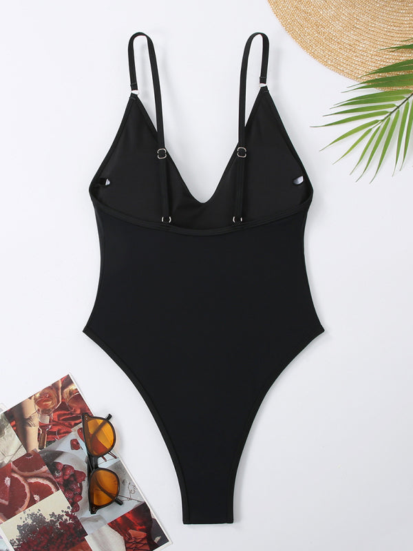 Simple Women's One-Piece Swimsuit-[Adult]-[Female]-2022 Online Blue Zone Planet