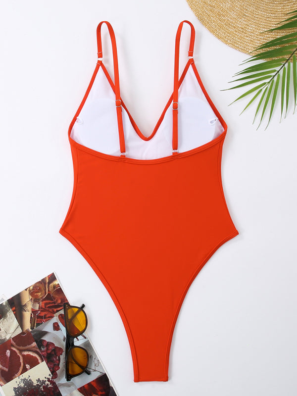 Simple Women's One-Piece Swimsuit-[Adult]-[Female]-2022 Online Blue Zone Planet