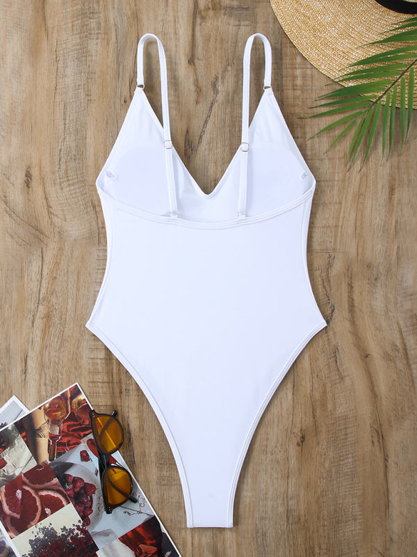 Simple Women's One-Piece Swimsuit-[Adult]-[Female]-2022 Online Blue Zone Planet