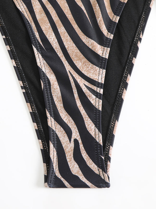 Zebra print halter bikini-[Adult]-[Female]-2022 Online Blue Zone Planet