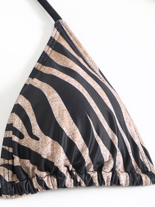 Zebra print halter bikini-[Adult]-[Female]-2022 Online Blue Zone Planet