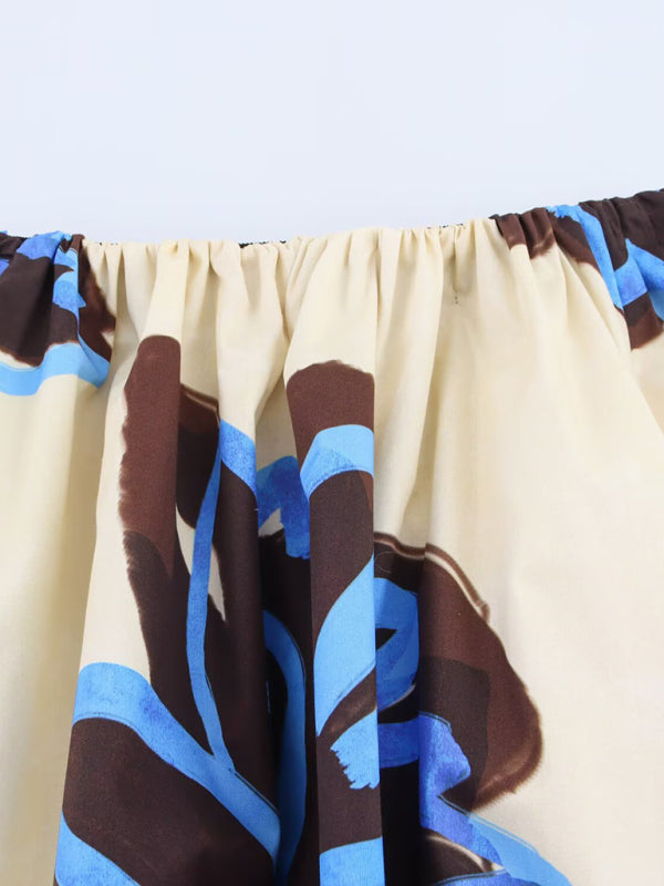 Floral Printed Wide Hem Midi Skirt-BOTTOM SIZES SMALL MEDIUM LARGE-[Adult]-[Female]-2022 Online Blue Zone Planet