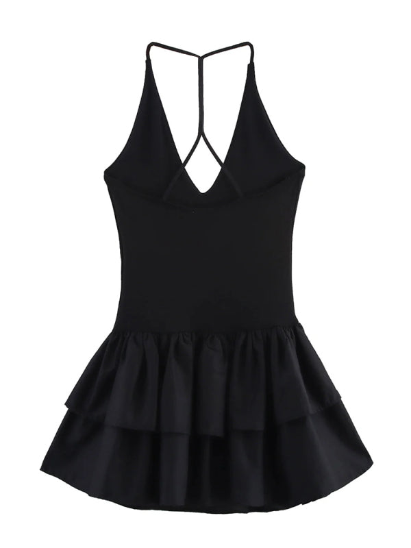 New Sleeveless Straight Design Halter Neck Dress-TOPS / DRESSES-[Adult]-[Female]-2022 Online Blue Zone Planet