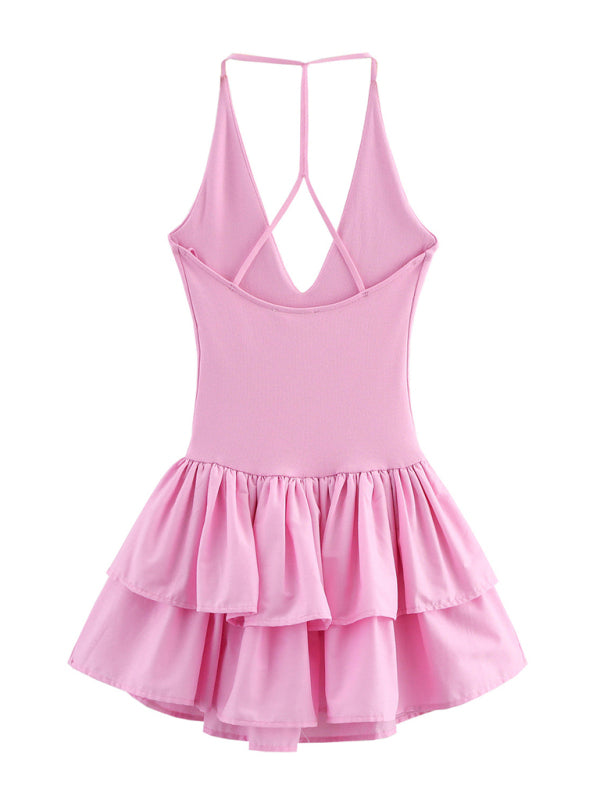 New Sleeveless Straight Design Halter Neck Dress-TOPS / DRESSES-[Adult]-[Female]-2022 Online Blue Zone Planet