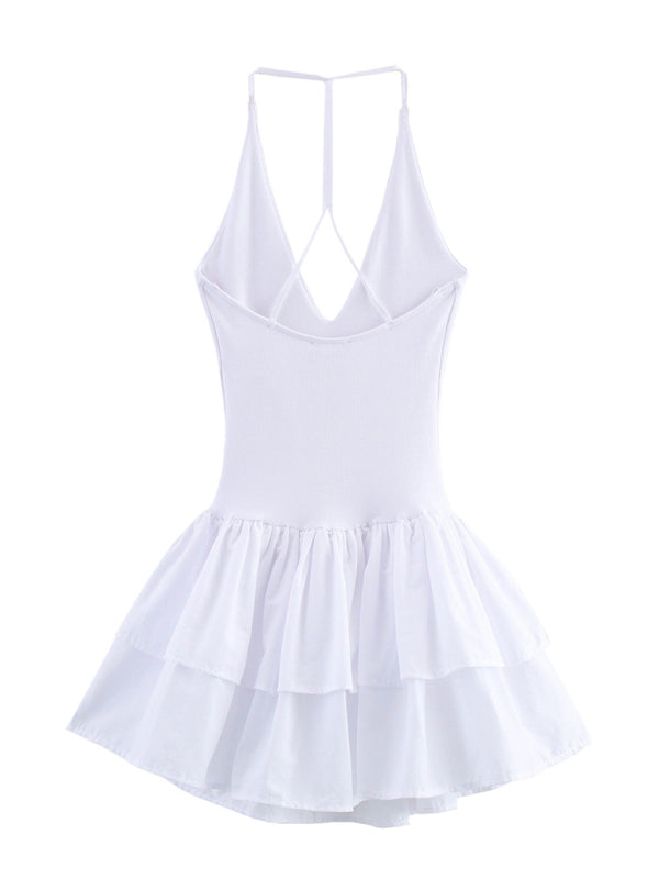 New Sleeveless Straight Design Halter Neck Dress-TOPS / DRESSES-[Adult]-[Female]-2022 Online Blue Zone Planet