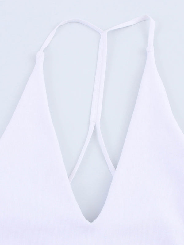 New Sleeveless Straight Design Halter Neck Dress-TOPS / DRESSES-[Adult]-[Female]-2022 Online Blue Zone Planet