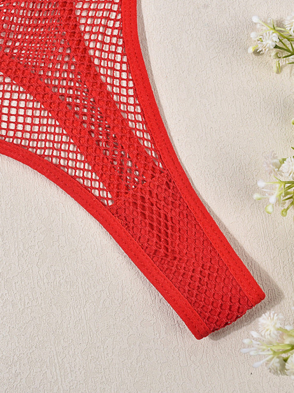 Fishnet Low Waist Adjustable Belt Comfortable See-Through Women's Sexy Panties-[Adult]-[Female]-2022 Online Blue Zone Planet