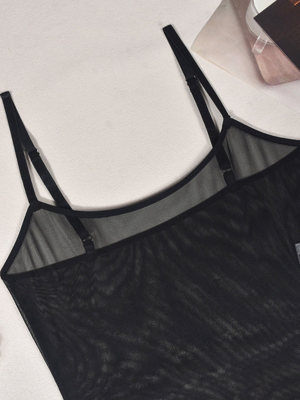 Sexy Suspender Mesh Dress Sexy Suit-TOPS / DRESSES-[Adult]-[Female]-2022 Online Blue Zone Planet