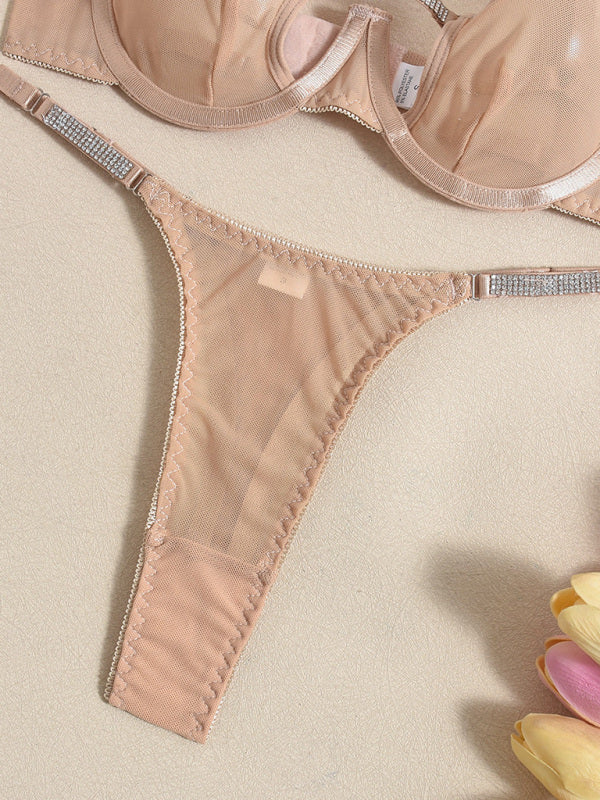 Mesh See-Through Handmade Hot Diamond Sexy Lingerie Set-[Adult]-[Female]-2022 Online Blue Zone Planet