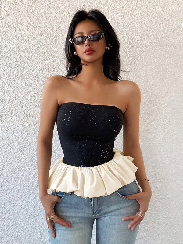 Contrast Color Bud Tube Top-[Adult]-[Female]-2022 Online Blue Zone Planet