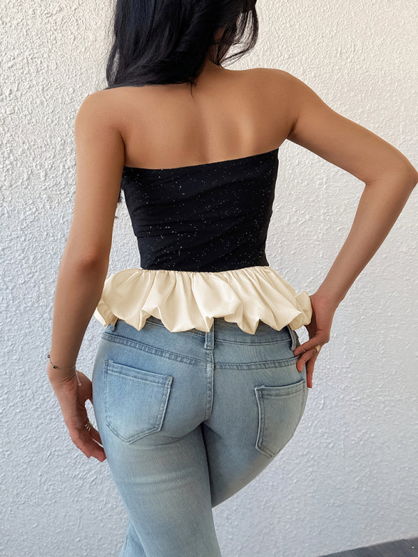 Contrast Color Bud Tube Top-[Adult]-[Female]-2022 Online Blue Zone Planet