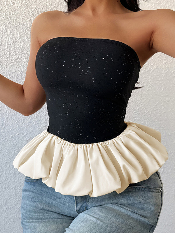 Contrast Color Bud Tube Top-[Adult]-[Female]-2022 Online Blue Zone Planet