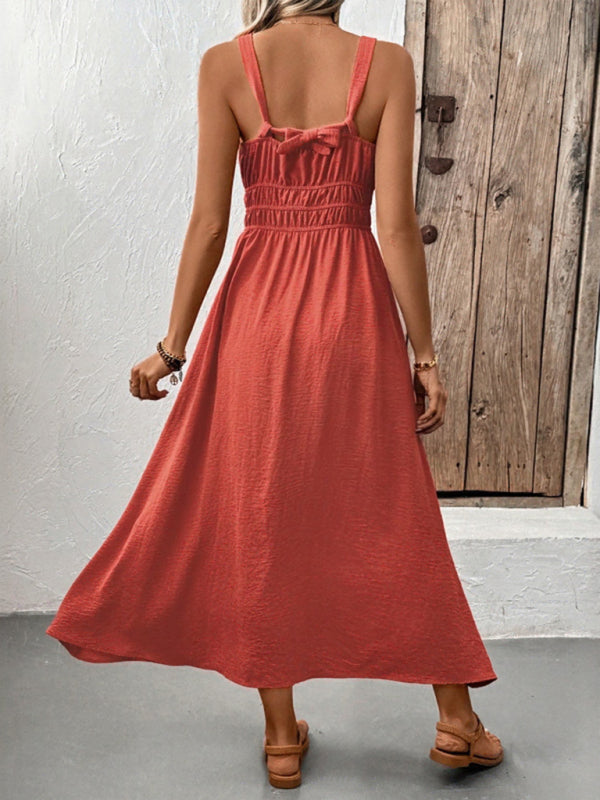 Sleeveless Strapless Casual Pleated Dress-TOPS / DRESSES-[Adult]-[Female]-2022 Online Blue Zone Planet