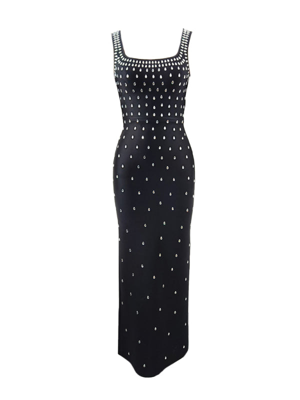 New Slim Rhinestone Bandage Dress Fashion Party Bandage Dress-TOPS / DRESSES-[Adult]-[Female]-2022 Online Blue Zone Planet