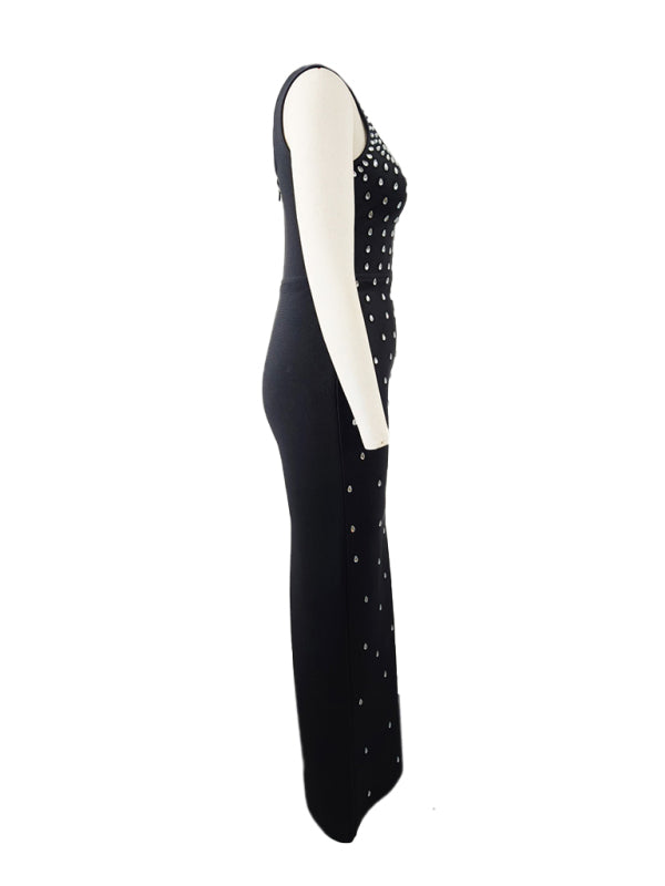New Slim Rhinestone Bandage Dress Fashion Party Bandage Dress-TOPS / DRESSES-[Adult]-[Female]-2022 Online Blue Zone Planet