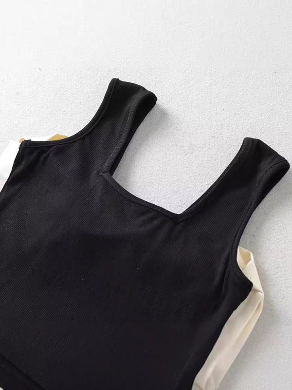 New Fashionable and Versatile Casual Bowknot Vest Top-[Adult]-[Female]-2022 Online Blue Zone Planet