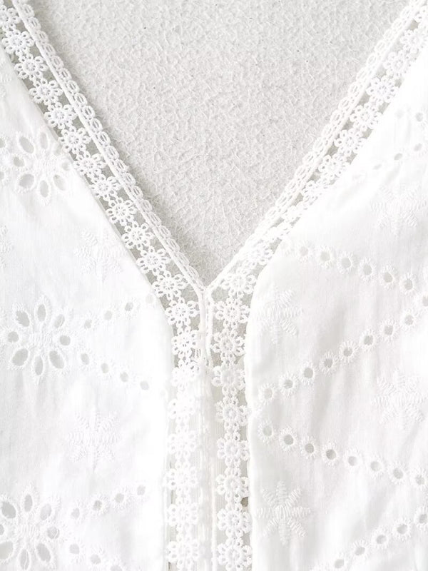 V-neck lace waist open dress-TOPS / DRESSES-[Adult]-[Female]-2022 Online Blue Zone Planet
