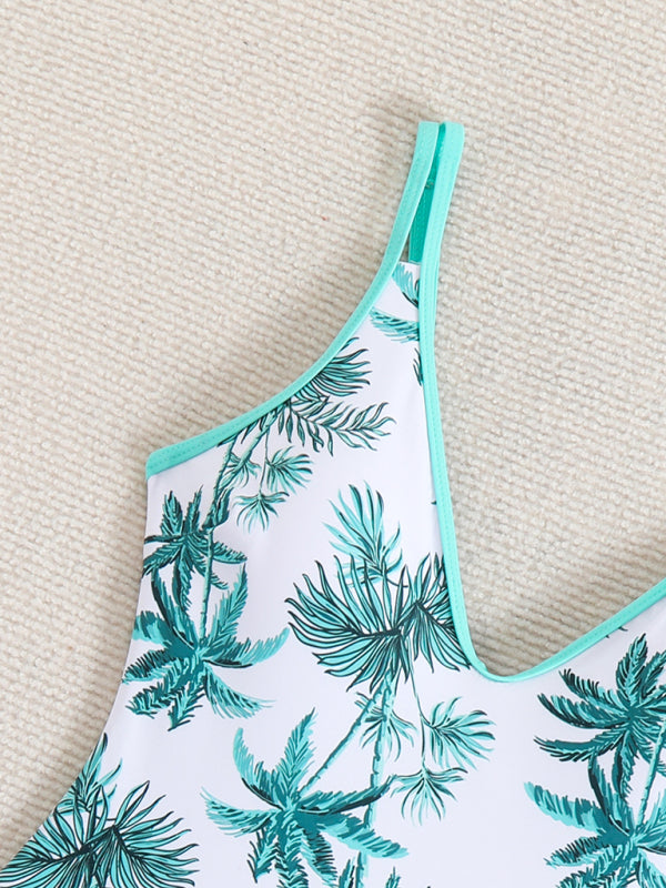 Floral Print Sexy Sports One-Piece Swimsuit Bikini-[Adult]-[Female]-2022 Online Blue Zone Planet