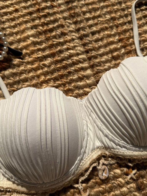 New Solid Color Shell Petals Sexy Split Bikini-[Adult]-[Female]-2022 Online Blue Zone Planet