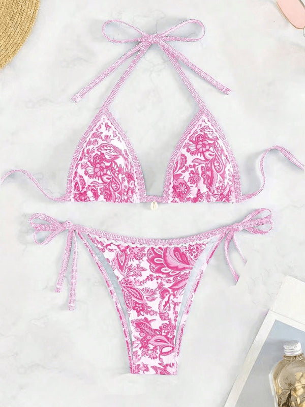 Sexy bikini set with multi-color floral print-[Adult]-[Female]-Pink-S-2022 Online Blue Zone Planet
