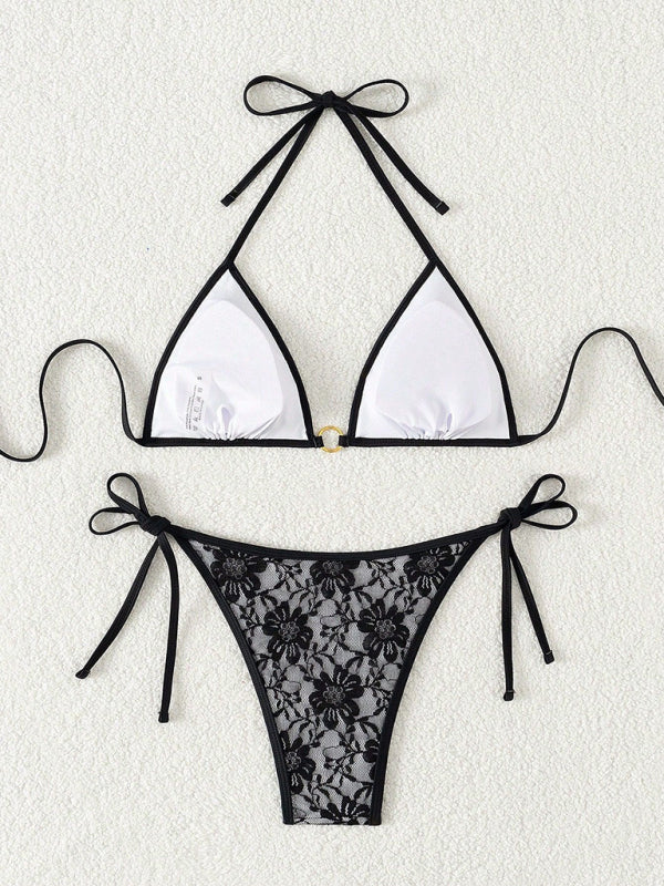 Black lace halter bikini-[Adult]-[Female]-2022 Online Blue Zone Planet