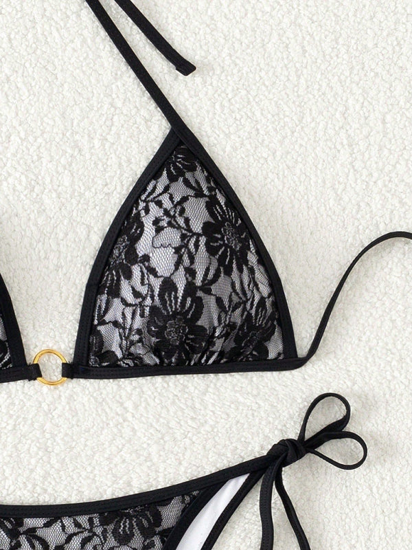 Black lace halter bikini-[Adult]-[Female]-2022 Online Blue Zone Planet