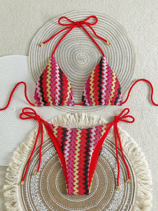 Kat's Knitted String Bikini-[Adult]-[Female]-Red-XS-2022 Online Blue Zone Planet