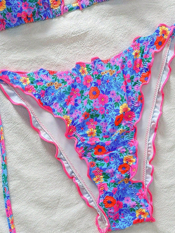 Melanie's Sexy Floral Print Two-piece Bikini-[Adult]-[Female]-2022 Online Blue Zone Planet