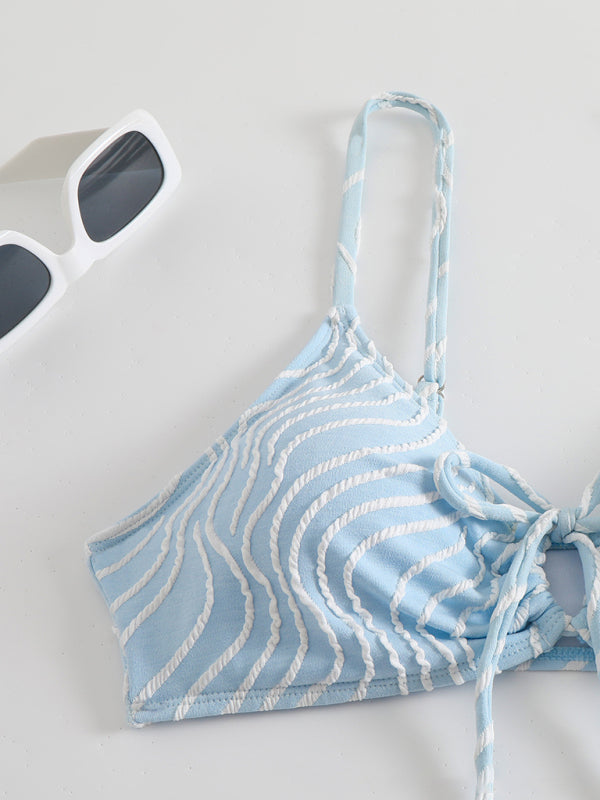 Wendy's Wavy Striped Print Two-piece Bikini-[Adult]-[Female]-2022 Online Blue Zone Planet