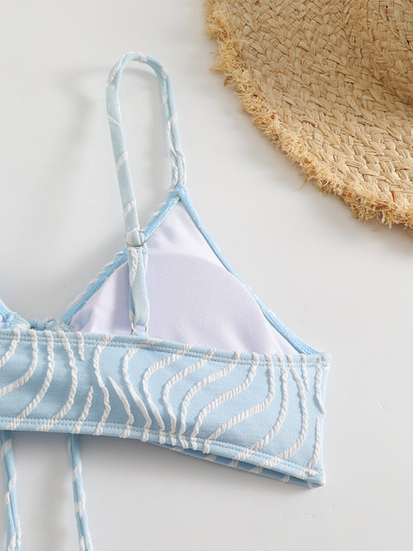 Wendy's Wavy Striped Print Two-piece Bikini-[Adult]-[Female]-2022 Online Blue Zone Planet
