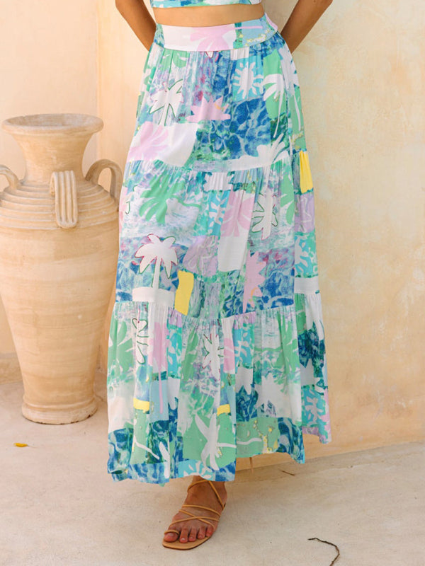New Teal Bohemian Resort Beach Skirt-[Adult]-[Female]-Spearmint viridis-S-2022 Online Blue Zone Planet