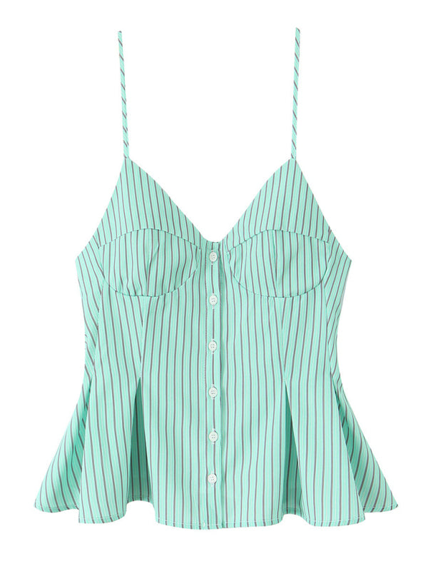 Fashionable Spaghetti Strap Top-[Adult]-[Female]-Green-XS-2022 Online Blue Zone Planet
