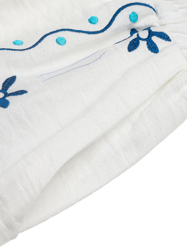 Casual Embroidered Cardigan Set Sleeveless Vest Shorts Two-piece Set-[Adult]-[Female]-2022 Online Blue Zone Planet