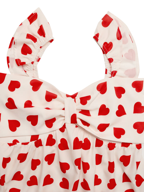 Sweet Love Bowknot Baby Shirt Small Flying Sleeve Tank Top-[Adult]-[Female]-2022 Online Blue Zone Planet