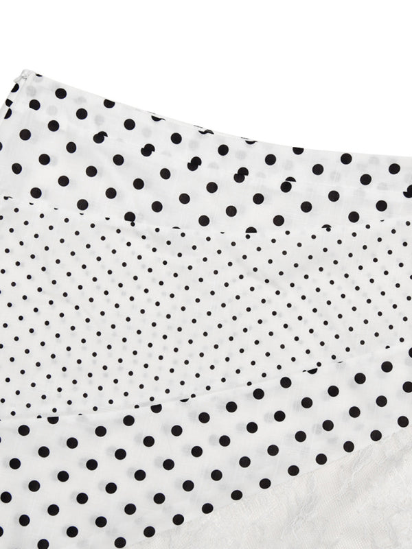 Polka Dot Sexy Lace Irregular Skirt-[Adult]-[Female]-2022 Online Blue Zone Planet