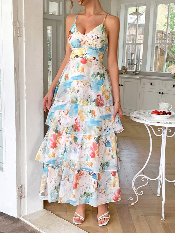 Elegant blue sling dress-[Adult]-[Female]-Blue-S-2022 Online Blue Zone Planet