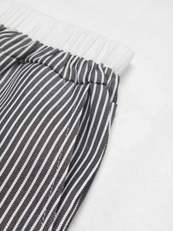 Contrast color striped casual trousers-[Adult]-[Female]-2022 Online Blue Zone Planet