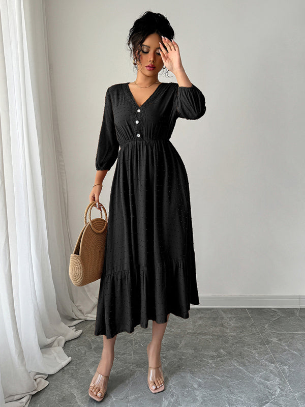 Simple lace patchwork dress-[Adult]-[Female]-2022 Online Blue Zone Planet