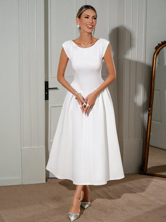 French elegant solid color dress-[Adult]-[Female]-2022 Online Blue Zone Planet