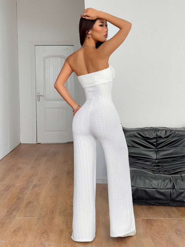 Sexy hot girl solid color wide leg jumpsuit-[Adult]-[Female]-2022 Online Blue Zone Planet