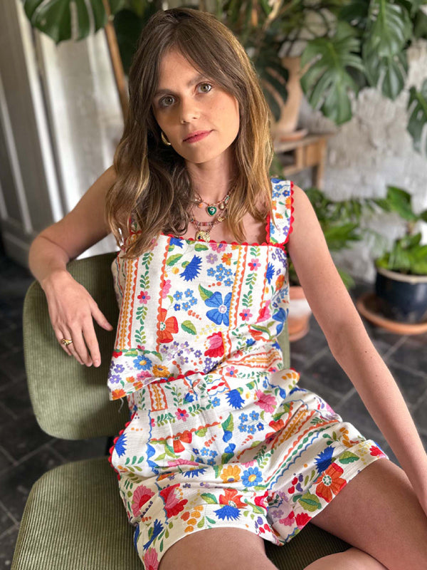 New floral print casual loose two-piece set-[Adult]-[Female]-2022 Online Blue Zone Planet