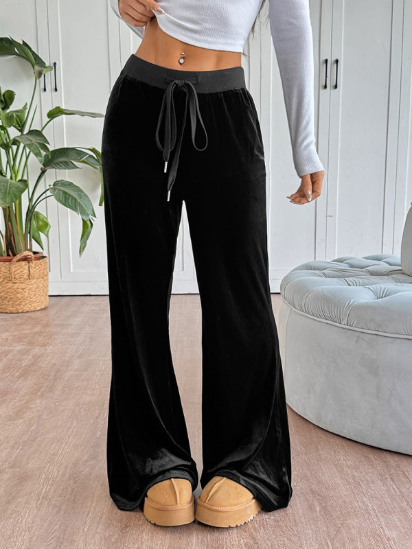New style hot girl velvet flared trousers-BOTTOMS-[Adult]-[Female]-2022 Online Blue Zone Planet