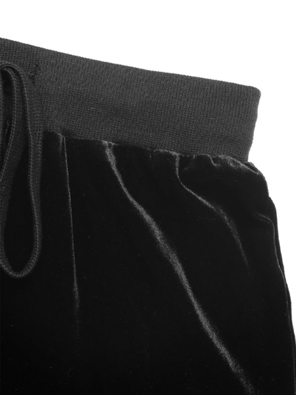 New style hot girl velvet flared trousers-BOTTOMS-[Adult]-[Female]-2022 Online Blue Zone Planet