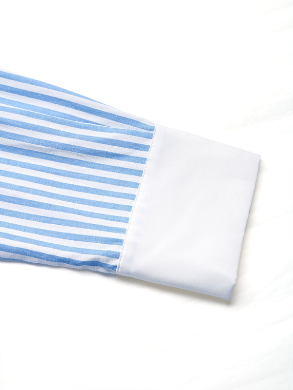 Striped Stylish Shirt-[Adult]-[Female]-2022 Online Blue Zone Planet