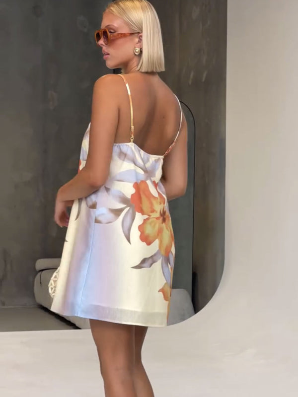Floral print camisole dress-TOPS / DRESSES-[Adult]-[Female]-2022 Online Blue Zone Planet
