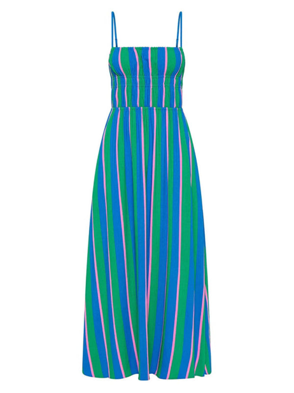 Striped suspender casual dress-TOPS / DRESSES-[Adult]-[Female]-2022 Online Blue Zone Planet